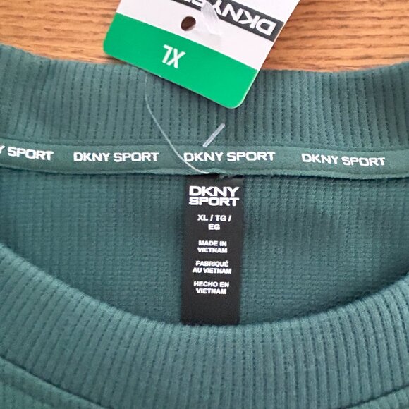 DKNY Sport Women's Logo Crew Neck Sweatshirt Dark Green XL - Picture 3 of 7